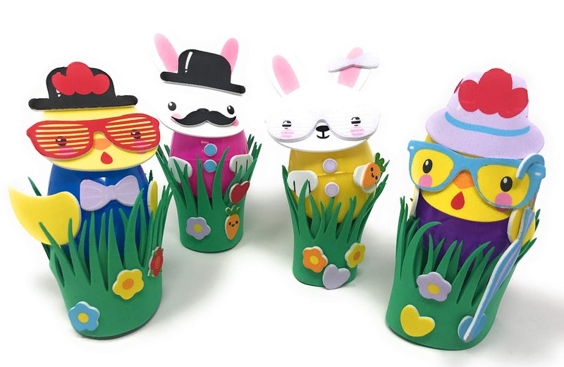 Funiverse Bulk Family Pack 18 Sets of Easter Egg Decorating Foam Kids Craft Kits (Easter Eggs Not Included) - Over 700 Pieces of No Mess. No Stains - Image 5